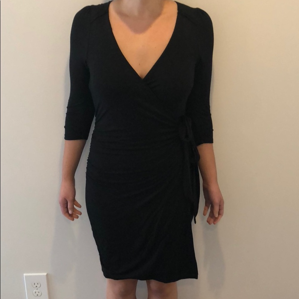 Casual Black Wrap Dress - Anthropologie - M